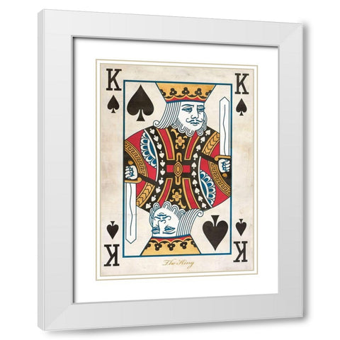 King of Spades White Modern Wood Framed Art Print with Double Matting by Sandro, Ferrari