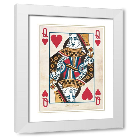 Queen of Hearts White Modern Wood Framed Art Print with Double Matting by Sandro, Ferrari