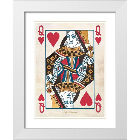 Queen of Hearts White Modern Wood Framed Art Print with Double Matting by Sandro, Ferrari