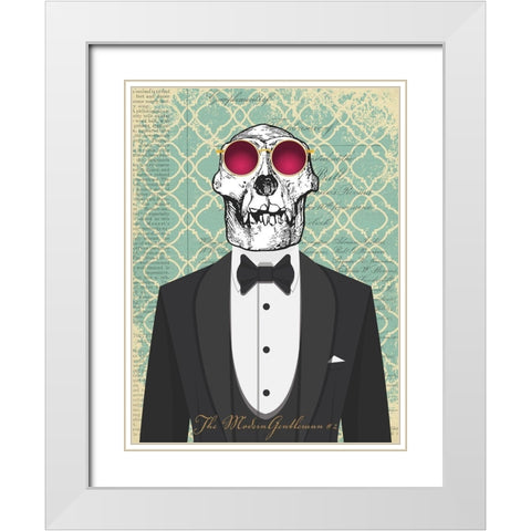 The Modern Gentleman #2 White Modern Wood Framed Art Print with Double Matting by Steven, Hill