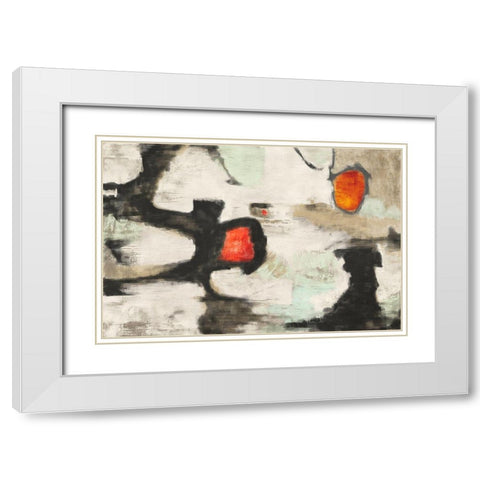 Stepping stones White Modern Wood Framed Art Print with Double Matting by Stone, Jim