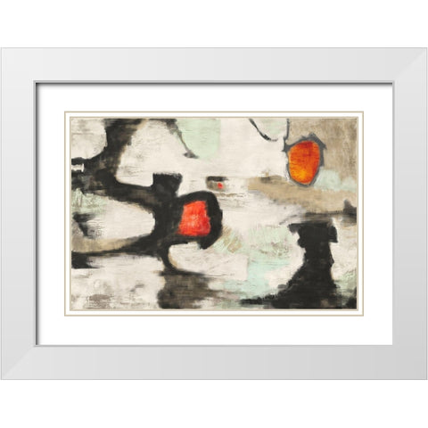 Stepping stones White Modern Wood Framed Art Print with Double Matting by Stone, Jim