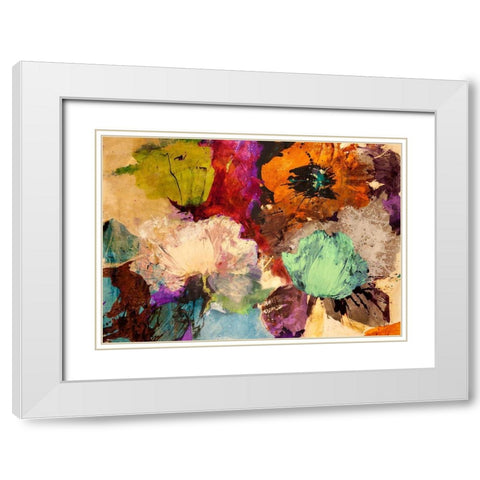 Floating Flowers White Modern Wood Framed Art Print with Double Matting by Stone, Jim