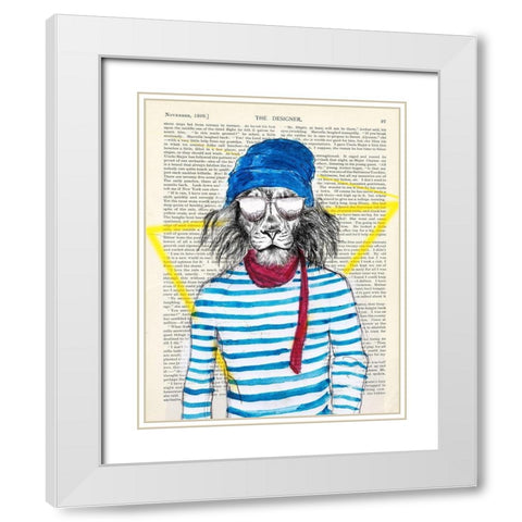 Bobo Guy White Modern Wood Framed Art Print with Double Matting by Matt, Spencer
