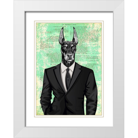 Distinguished Gentleman White Modern Wood Framed Art Print with Double Matting by Matt, Spencer