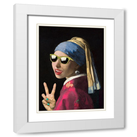 Leisure Time-The Girl White Modern Wood Framed Art Print with Double Matting by Spencer, Matt