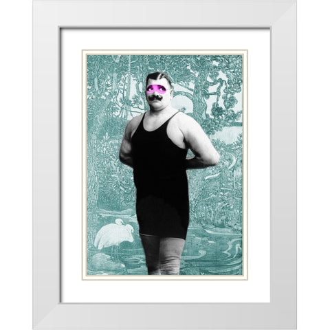 Strongman White Modern Wood Framed Art Print with Double Matting by Spencer, Matt