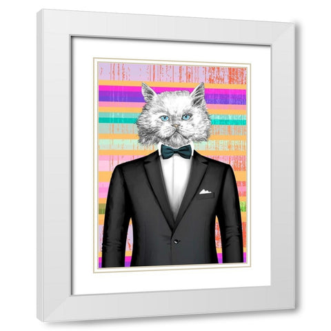 The Gentleman White Modern Wood Framed Art Print with Double Matting by Spencer, Matt