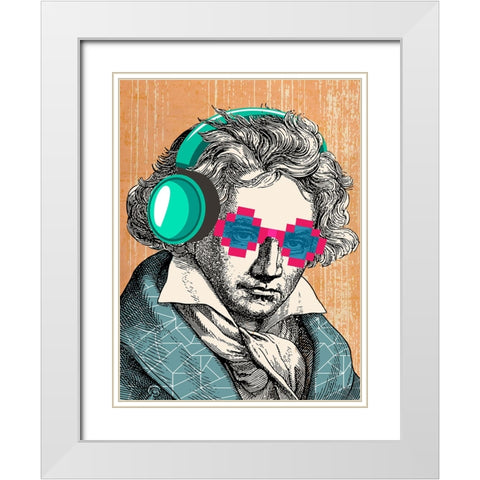 Ludwig White Modern Wood Framed Art Print with Double Matting by Spencer, Matt