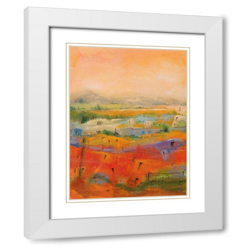 Country village I White Modern Wood Framed Art Print with Double Matting by Marzari, Tebo