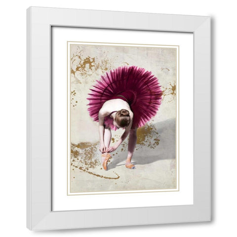 Purple Ballerina White Modern Wood Framed Art Print with Double Matting by Rizzardi, Teo