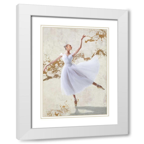 White Ballerina White Modern Wood Framed Art Print with Double Matting by Rizzardi, Teo