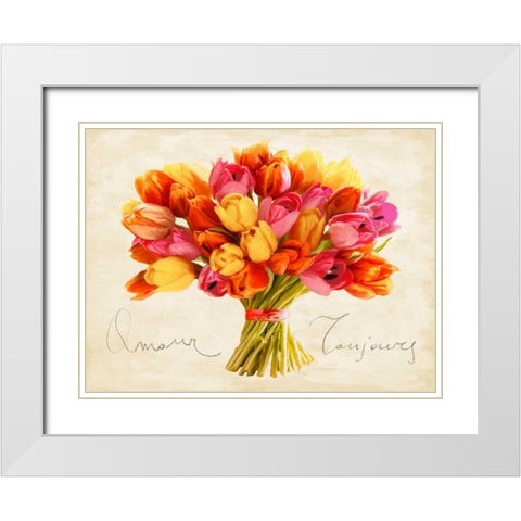 Amour toujours White Modern Wood Framed Art Print with Double Matting by Ratsenskiy, Vadim