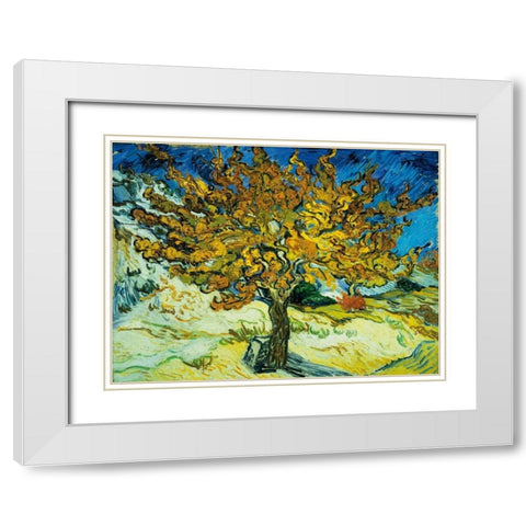 Mulberry Tree White Modern Wood Framed Art Print with Double Matting by Van Gogh, Vincent