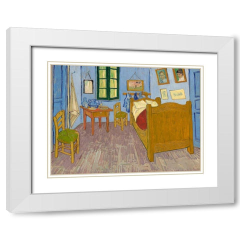 Van Goghs Bedroom at Arles White Modern Wood Framed Art Print with Double Matting by Van Gogh, Vincent