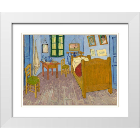 Van Goghs Bedroom at Arles White Modern Wood Framed Art Print with Double Matting by Van Gogh, Vincent