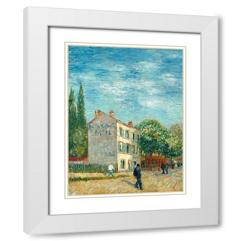 The Rispal Restaurant in AsniÃ©res White Modern Wood Framed Art Print with Double Matting by Vincent, van Gogh