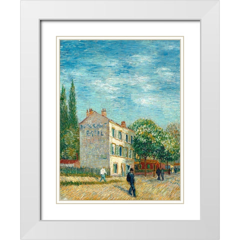 The Rispal Restaurant in AsniÃ©res White Modern Wood Framed Art Print with Double Matting by Vincent, van Gogh