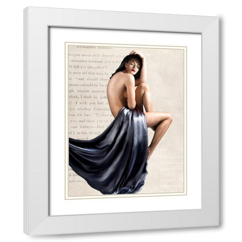Seated Beauty I White Modern Wood Framed Art Print with Double Matting by Haal, Van