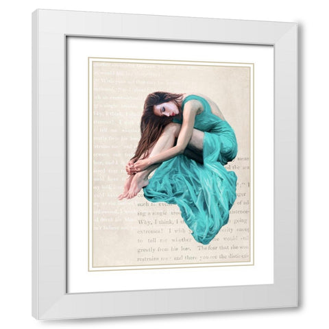 Seated Beauty II White Modern Wood Framed Art Print with Double Matting by Haal, Van