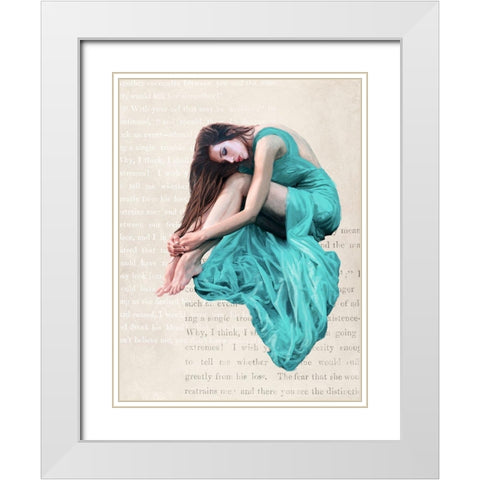 Seated Beauty II White Modern Wood Framed Art Print with Double Matting by Haal, Van
