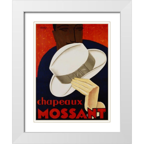 Chapeaux Mossant 1928 White Modern Wood Framed Art Print with Double Matting by Olsky