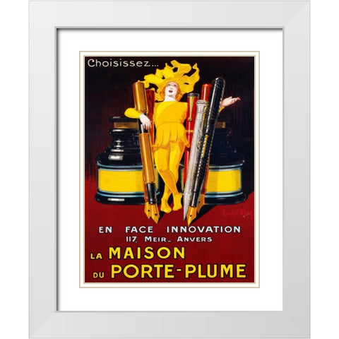 La Maison du Porte-Plume 1924 White Modern Wood Framed Art Print with Double Matting by DYlen, Jean