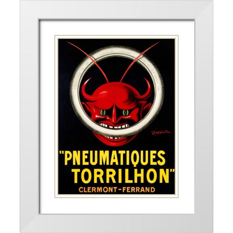 Pneumatiques Torrilhon White Modern Wood Framed Art Print with Double Matting by Cappiello, Leonetto