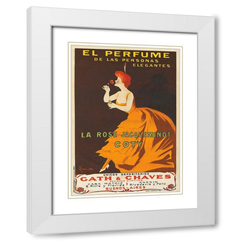 Jacqueminot White Modern Wood Framed Art Print with Double Matting by Cappiello, Leonetto