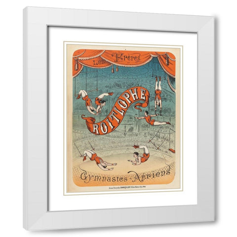 Les freres Roitlophe gymnastes aeriens White Modern Wood Framed Art Print with Double Matting by Levy, Charles