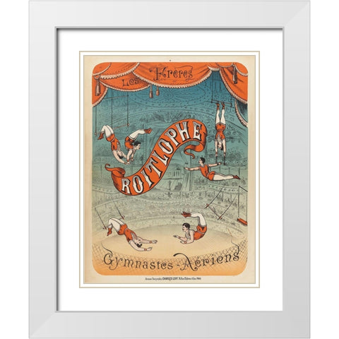 Les freres Roitlophe gymnastes aeriens White Modern Wood Framed Art Print with Double Matting by Levy, Charles