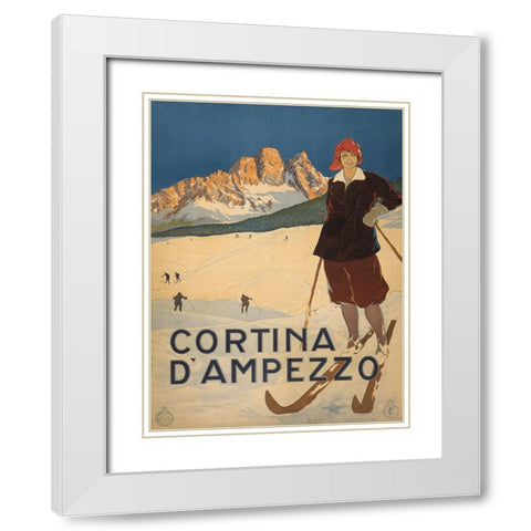 Cortina, 1920 White Modern Wood Framed Art Print with Double Matting by Anonymous