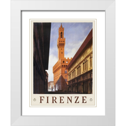 Firenze, 1938 White Modern Wood Framed Art Print with Double Matting by Anonymous