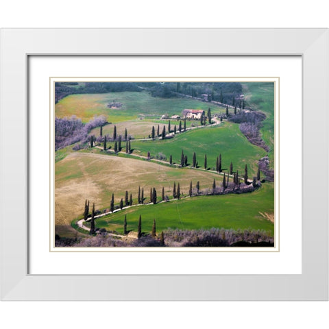 Road near Montepulciano Tuscany White Modern Wood Framed Art Print with Double Matting by Ratsenskiy, Vadim