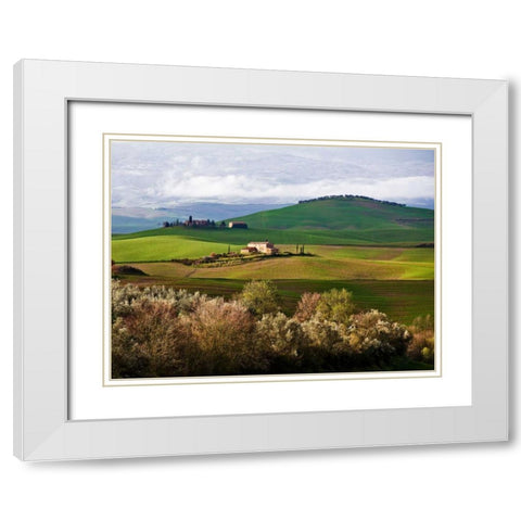 Tuscan Countryside White Modern Wood Framed Art Print with Double Matting by Ratsenskiy, Vadim