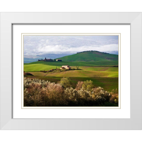 Tuscan Countryside White Modern Wood Framed Art Print with Double Matting by Ratsenskiy, Vadim