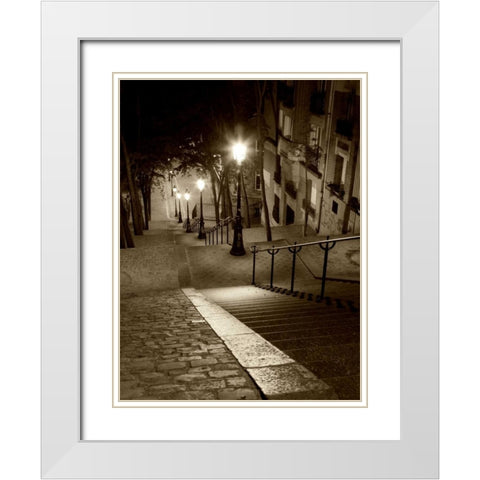 Montmartre Paris White Modern Wood Framed Art Print with Double Matting by Ratsenskiy, Vadim