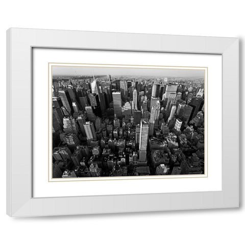 Midtown Manhattan, NYC White Modern Wood Framed Art Print with Double Matting by Ratsenskiy, Vadim