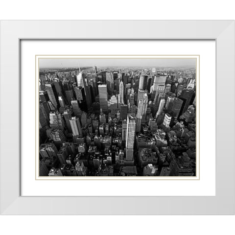 Midtown Manhattan, NYC White Modern Wood Framed Art Print with Double Matting by Ratsenskiy, Vadim
