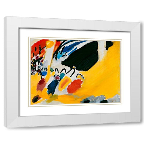 Impression III (Concert) White Modern Wood Framed Art Print with Double Matting by Kandinsky, Wassily