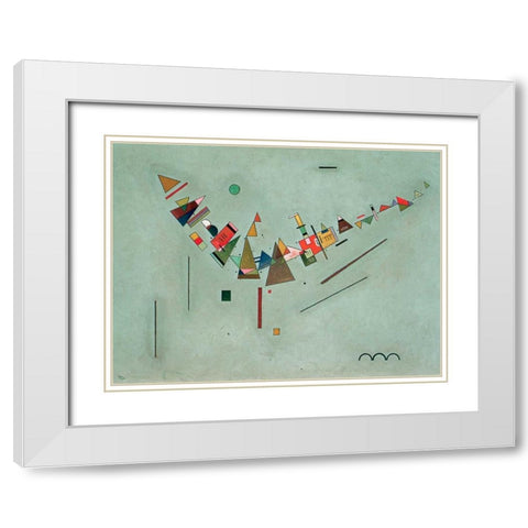Improvisation White Modern Wood Framed Art Print with Double Matting by Kandinsky, Wassily