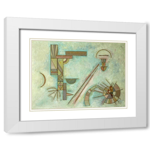 Weisslich White Modern Wood Framed Art Print with Double Matting by Kandinsky, Wassily