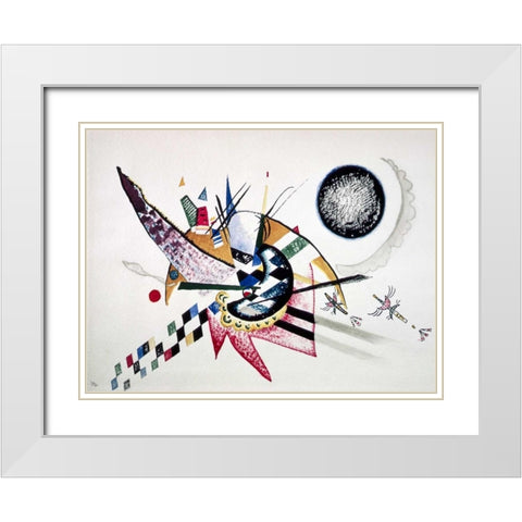 Watercolor Painting of Composition White Modern Wood Framed Art Print with Double Matting by Kandinsky, Wassily