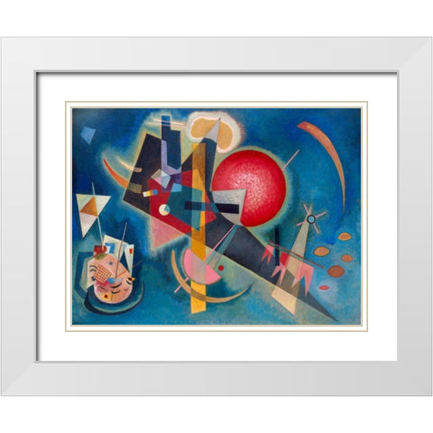Im Blau White Modern Wood Framed Art Print with Double Matting by Kandinsky, Wassily