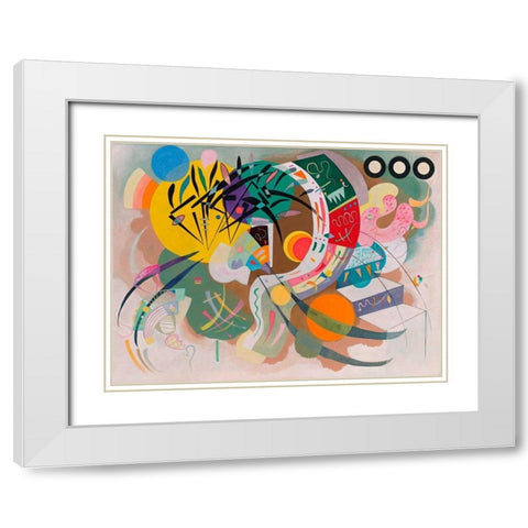 Dominant Curve White Modern Wood Framed Art Print with Double Matting by Kandinsky, Wassily