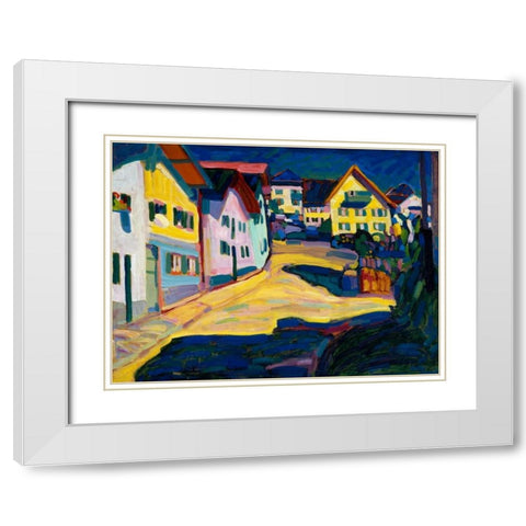 Murnau Burggrabenstrasse White Modern Wood Framed Art Print with Double Matting by Kandinsky, Wassily