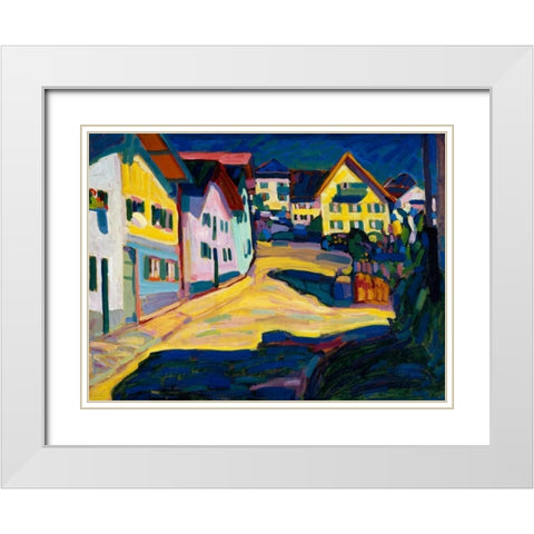 Murnau Burggrabenstrasse White Modern Wood Framed Art Print with Double Matting by Kandinsky, Wassily