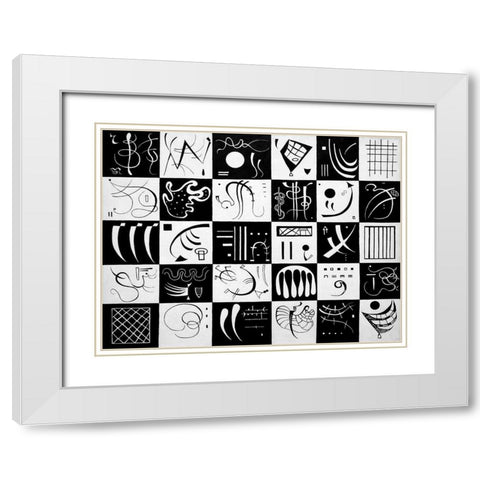 Trente White Modern Wood Framed Art Print with Double Matting by Wassily, Kandinsky