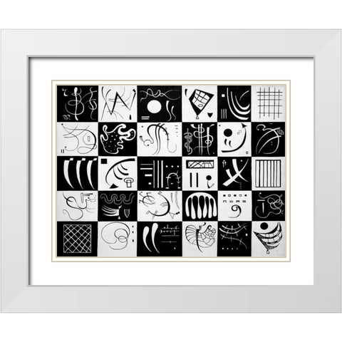 Trente White Modern Wood Framed Art Print with Double Matting by Wassily, Kandinsky