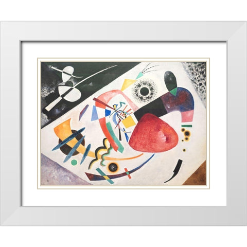 Roter Fleck White Modern Wood Framed Art Print with Double Matting by Wassily, Kandinsky
